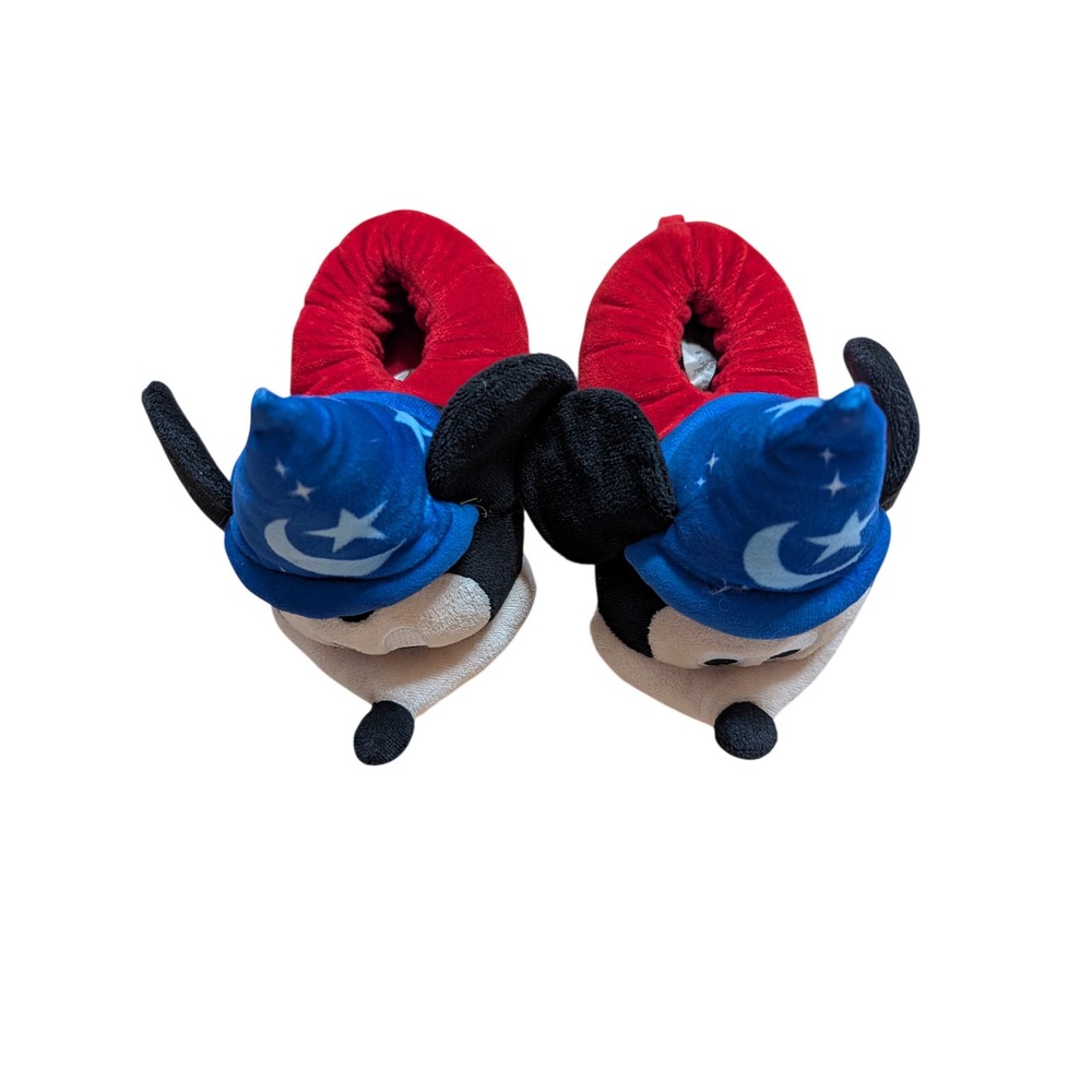 Disney Sorcerer Mickey Mouse Plush Slippers Kids Size Small 5/6 toddler